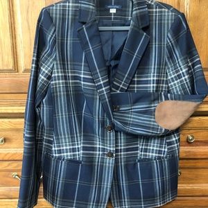 Tommy Hilfiger plaid with suede detail Blazer